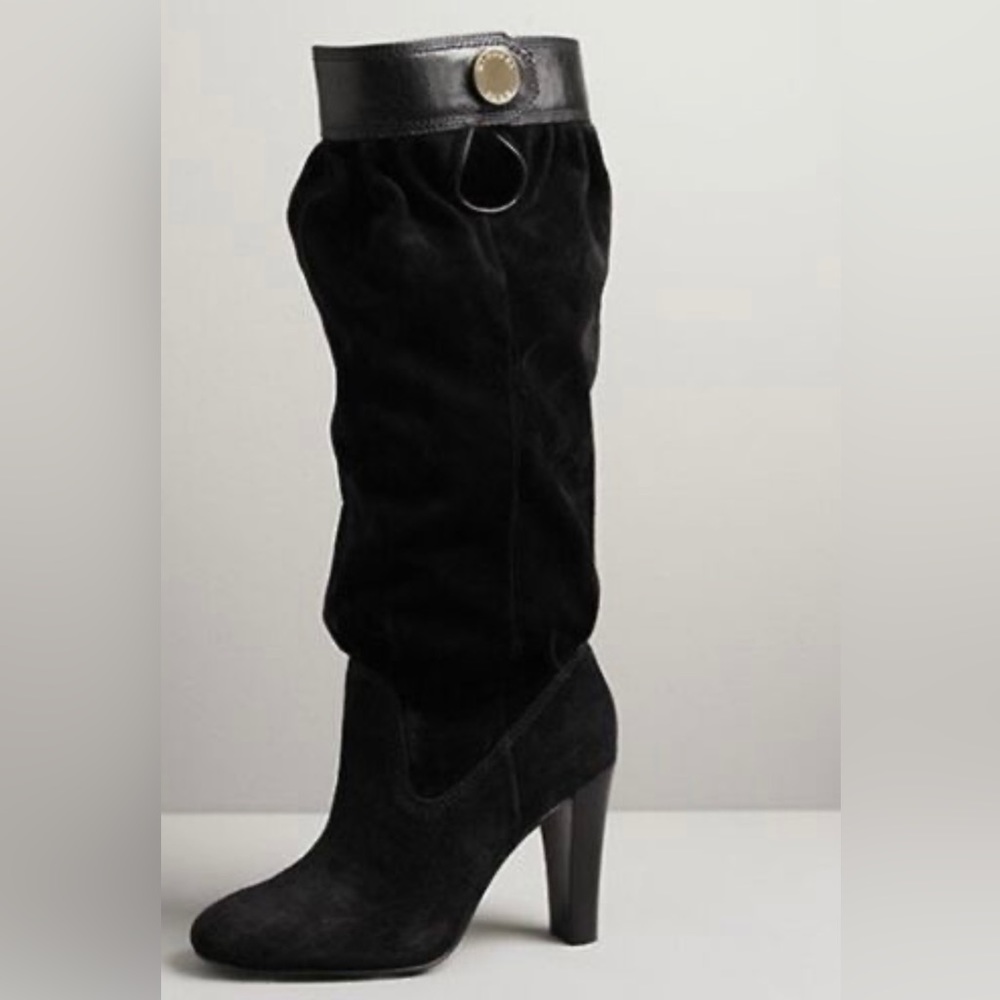 Slouchy suede tall boots